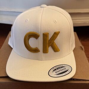 CK White and Gold Snapback Hat